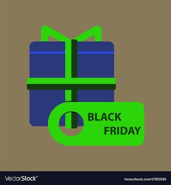 Flat icon of gift box black friday vector image