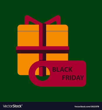 Flat icon of gift box black friday vector image