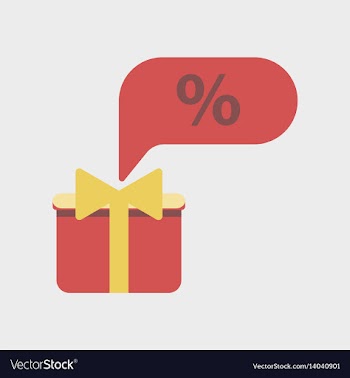 Flat icon of gift box discount vector image