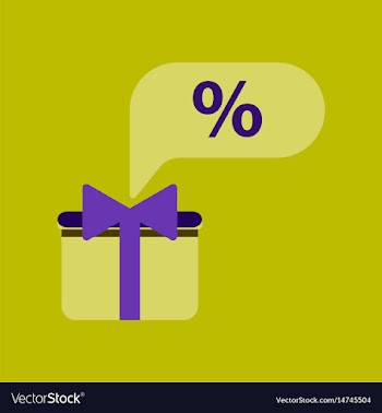Flat icon of gift box discount vector image