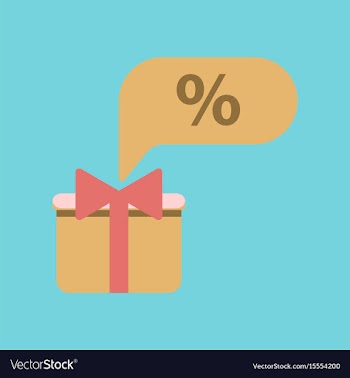 Flat icon of gift box discount vector image