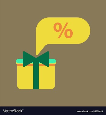 Flat icon of gift box discount vector image