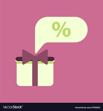 Flat icon of gift box discount vector image