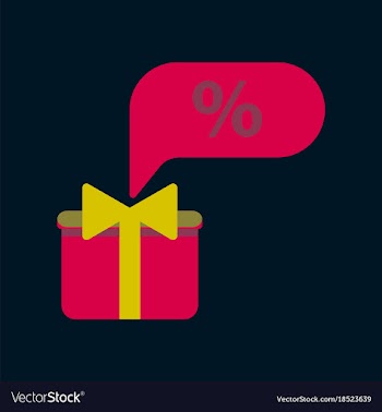 Flat icon of gift box discount vector image