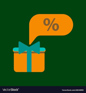 Flat icon of gift box discount vector image