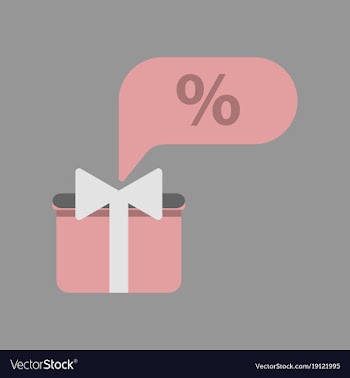 Flat icon of gift box discount vector image