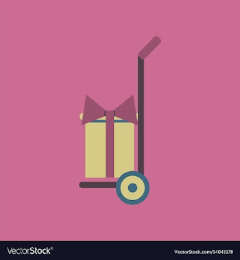 Flat icon of gift delivery vector image