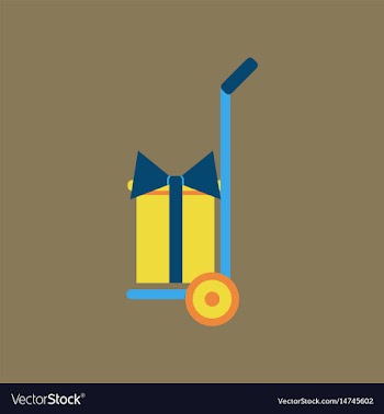 Flat icon of gift delivery vector image