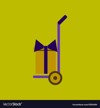 Flat icon of gift delivery vector image
