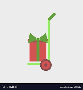 Flat icon of gift delivery vector image