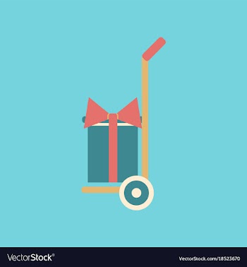 Flat icon of gift delivery vector image