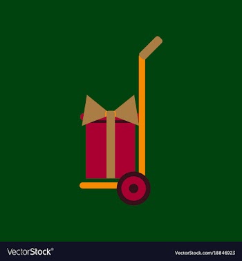 Flat icon of gift delivery vector image