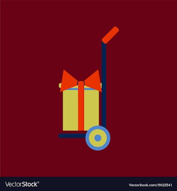 Flat icon of gift delivery vector image