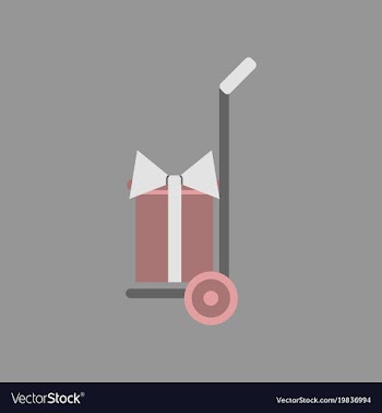 Flat icon of gift delivery vector image