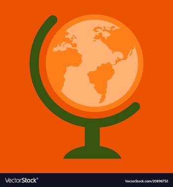 Flat icon of globe vector image