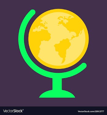 Flat icon of globe vector image