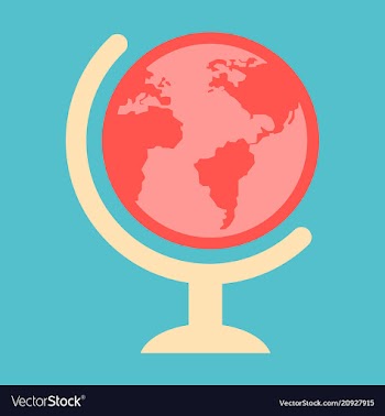 Flat icon of globe vector image