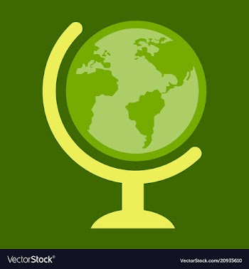 Flat icon of globe vector image