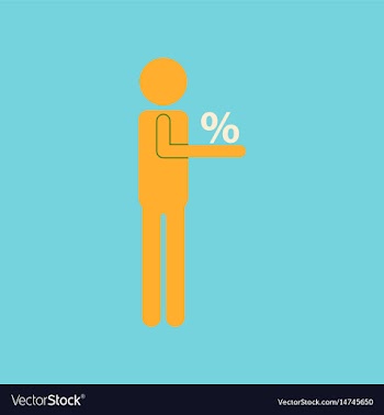 Flat icon of human discounts percent vector image