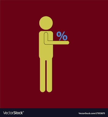 Flat icon of human discounts percent vector image