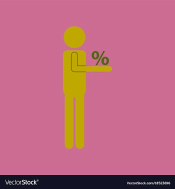 Flat icon of human discounts percent vector image