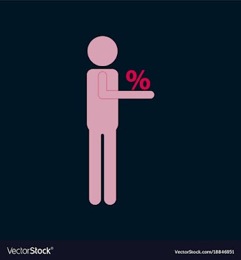 Flat icon of human discounts percent vector image