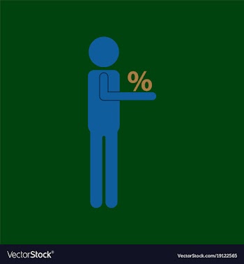 Flat icon of human discounts percent vector image