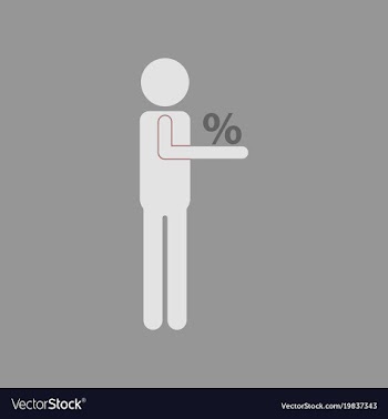 Flat icon of human discounts percent vector image
