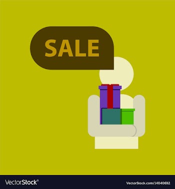 Flat icon of human stick figure gifts discounts vector image