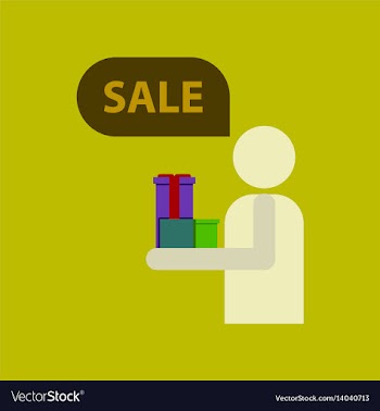 Flat icon of human stick figure gifts discounts vector image