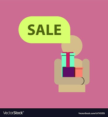 Flat icon of human stick figure gifts discounts vector image