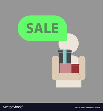 Flat icon of human stick figure gifts discounts vector image
