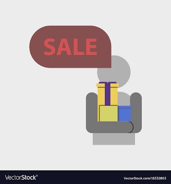 Flat icon of human stick figure gifts discounts vector image