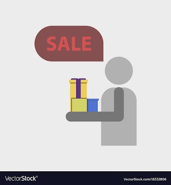 Flat icon of human stick figure gifts discounts vector image