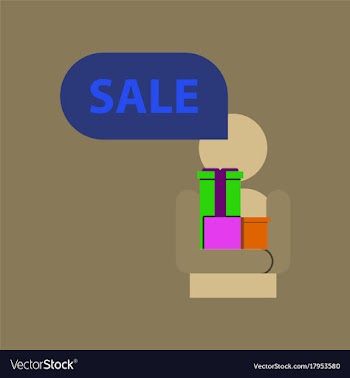 Flat icon of human stick figure gifts discounts vector image