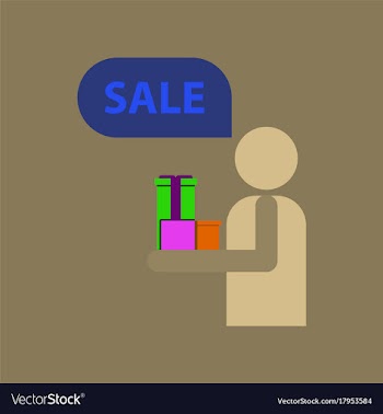 Flat icon of human stick figure gifts discounts vector image