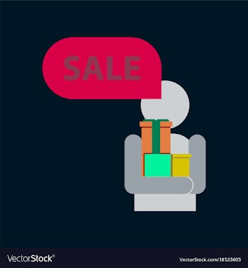 Flat icon of human stick figure gifts discounts vector image