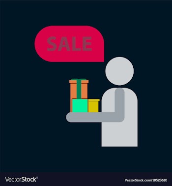 Flat icon of human stick figure gifts discounts vector image