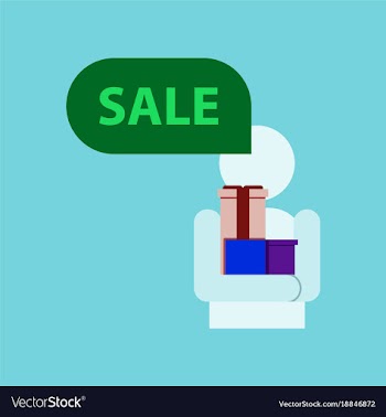 Flat icon of human stick figure gifts discounts vector image
