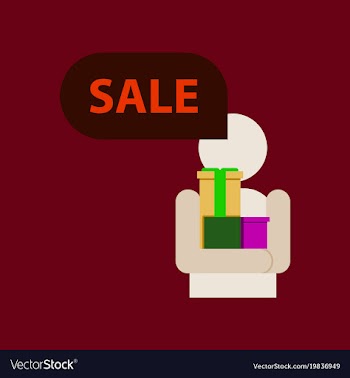 Flat icon of human stick figure gifts discounts vector image