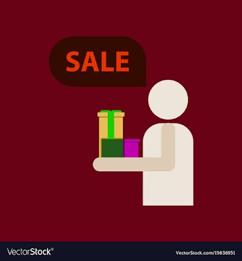 Flat icon of human stick figure gifts discounts vector image