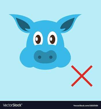 Flat icon of pig in graphic style hand drawing vector image