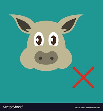 Flat icon of pig in graphic style hand drawing vector image