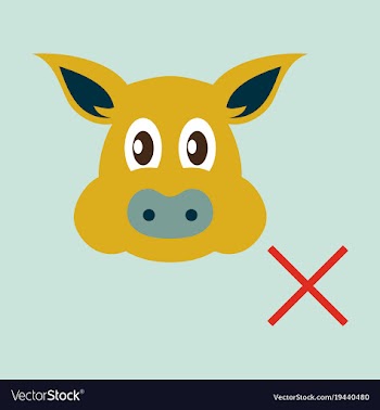 Flat icon of pig in graphic style hand drawing vector image