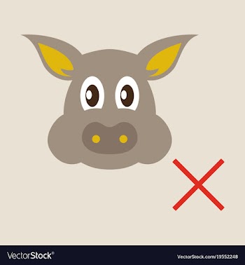 Flat icon of pig in graphic style hand drawing vector image