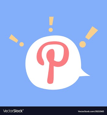 Flat icon of pinterest on background with shadow vector image