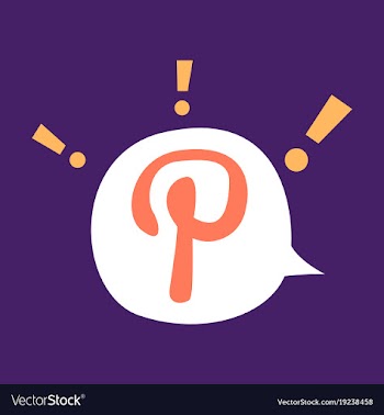 Flat icon of pinterest on background with shadow vector image