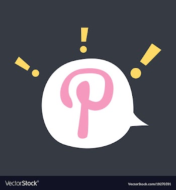Flat icon of pinterest on background with shadow vector image