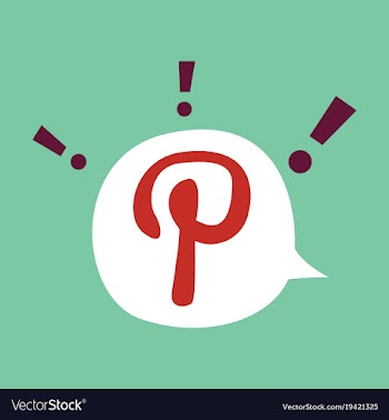 Flat icon of pinterest on background with shadow vector image