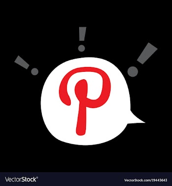 Flat icon of pinterest on background with shadow vector image